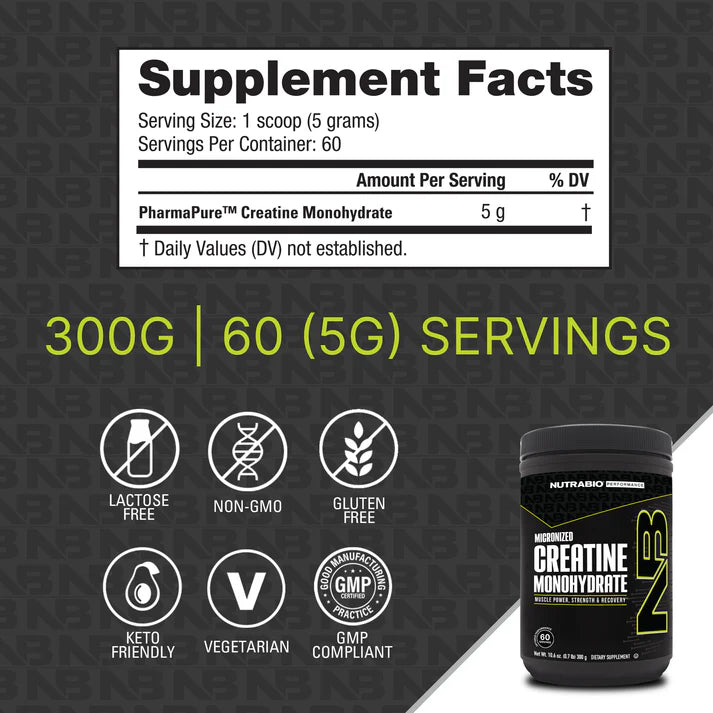 Nutrabio: Creatine Monohydrate Powder 300g