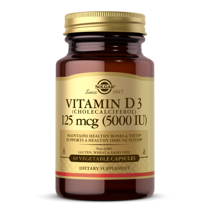 Solgar: Vitamin D3 (5,000 IU) 60 Vegetable Capsules